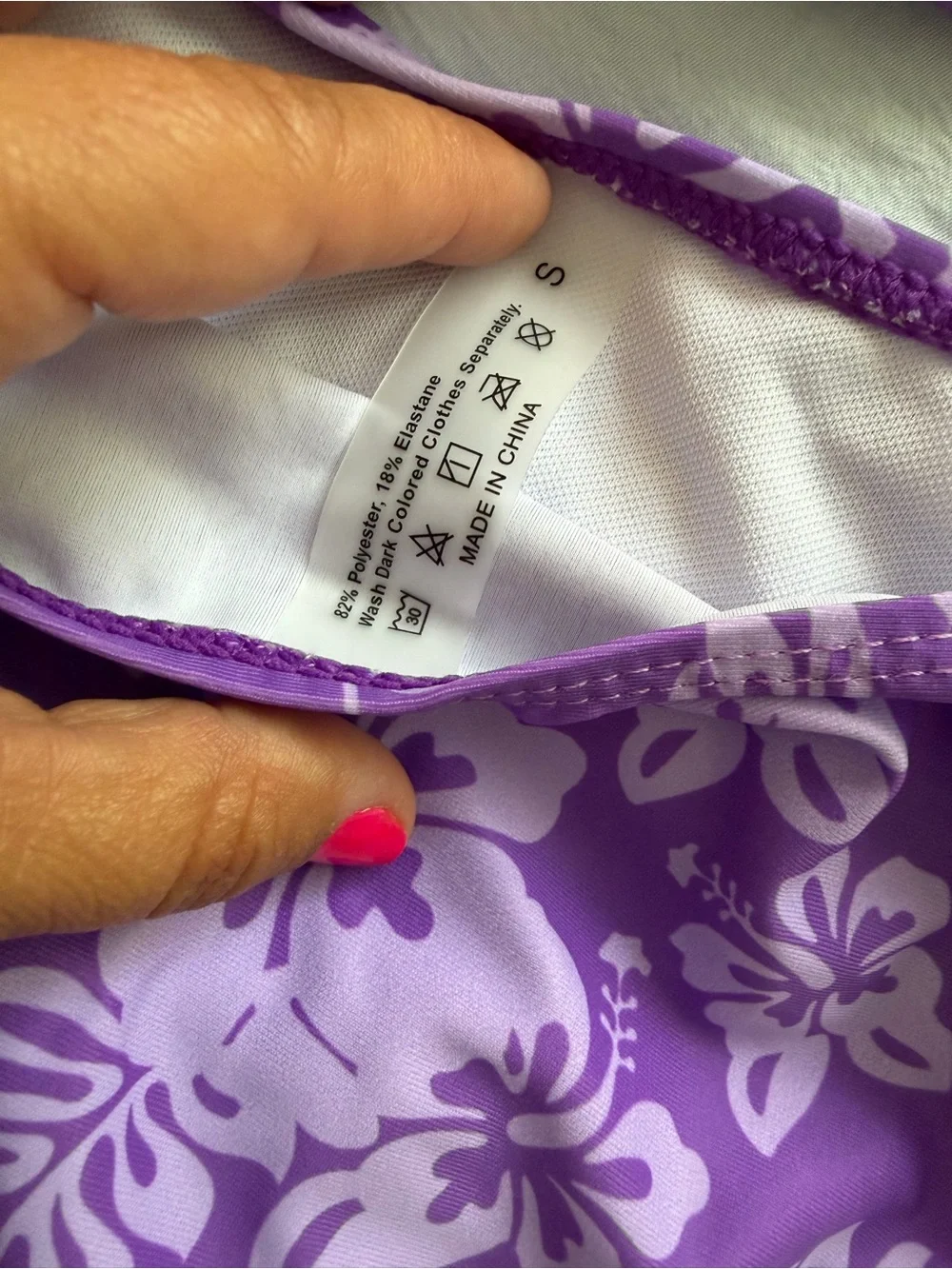 Purple lavender Floral Two-Piece tankini set S